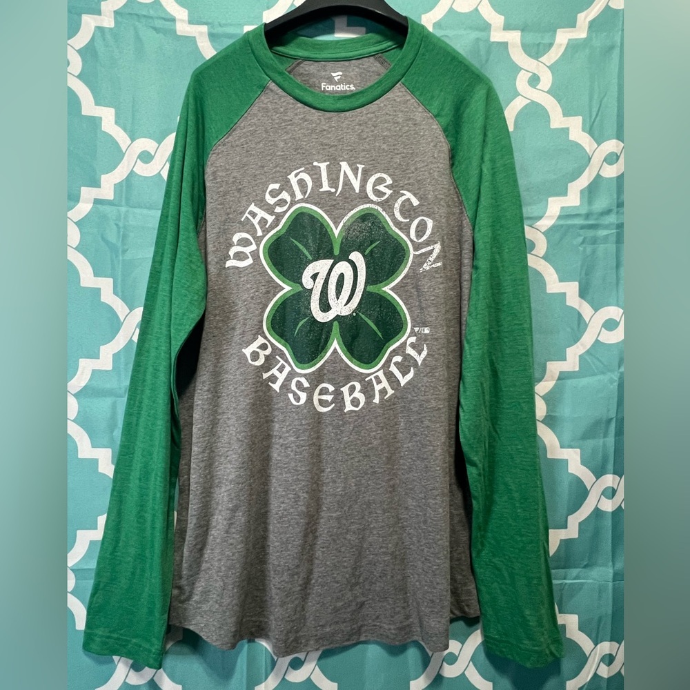 Fanatics Washington Nationals Celtic Raglan Long Sleeve T-Shirt